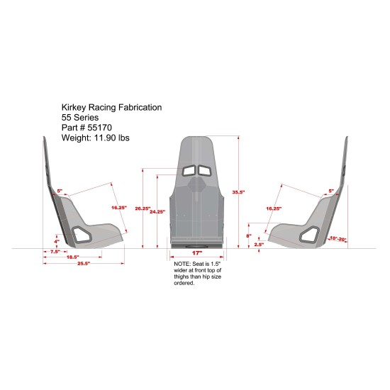 Kirkey stoel 17 inch Drag Racing