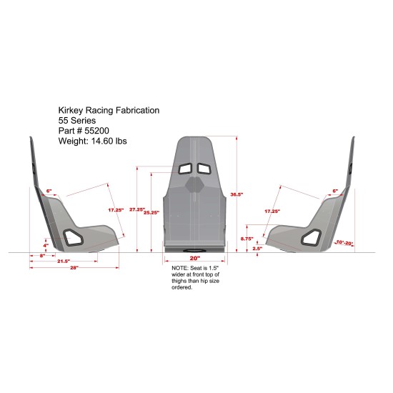 Kirkey stoel 20 inch Drag Racing