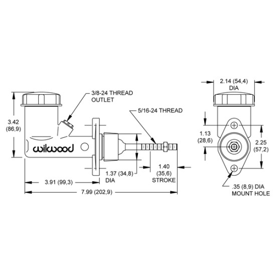 Hoofdremcilinder integraal 0.75